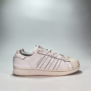 Adidas Superstar Cloud White Sliver Leather Low Top Sneakers AQ1214 Women's Sz 7
